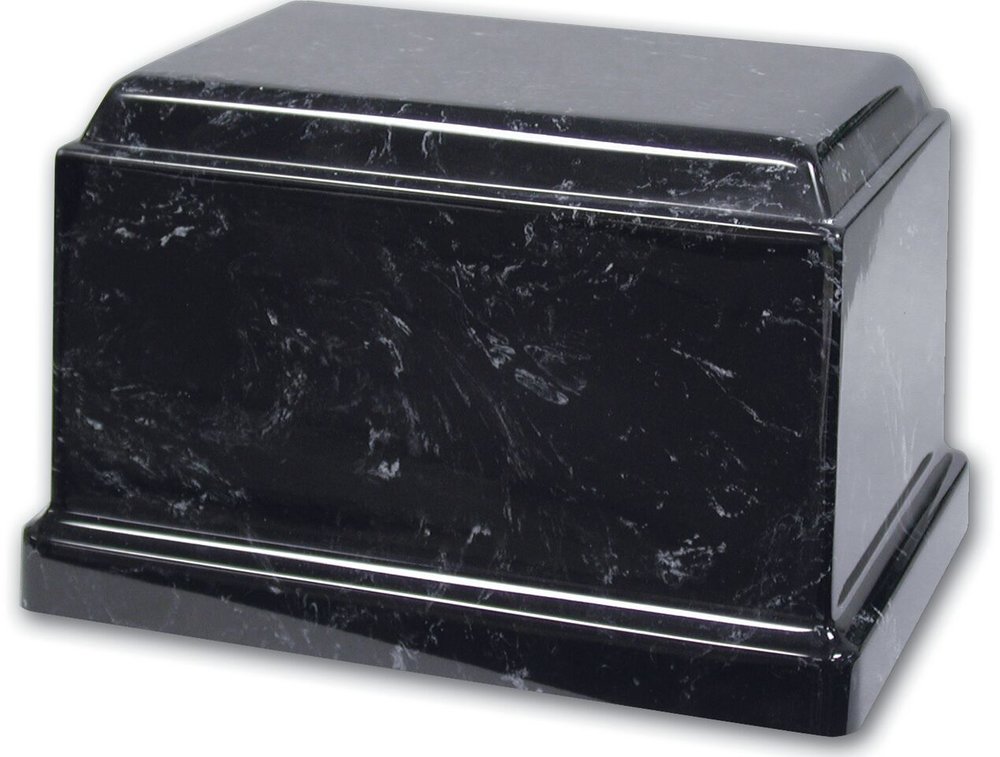 Crescent Marble Urn (Black)