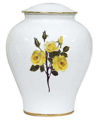 Porcelain Urn (Yellow Rose)