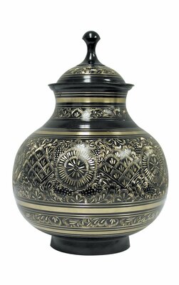 Brass Urn (Black Engraved)